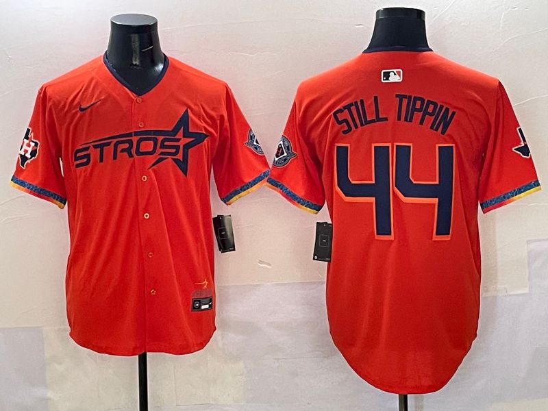 Men Houston Astros #44 Still Tippin Orange Fourth generation Joint Name 2025 Nike MLB Jersey style 1